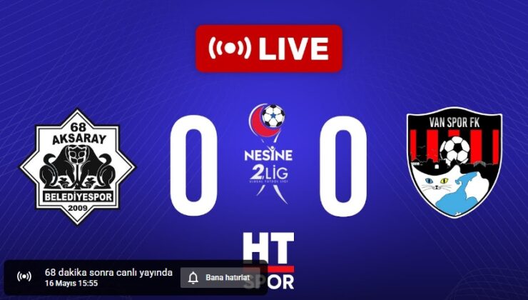 Yükselme Play-Off Çeyrek Final (2. Tur) 2.Maç AKSARAYSPOR-VAN SAAT: 16.00 CANLI